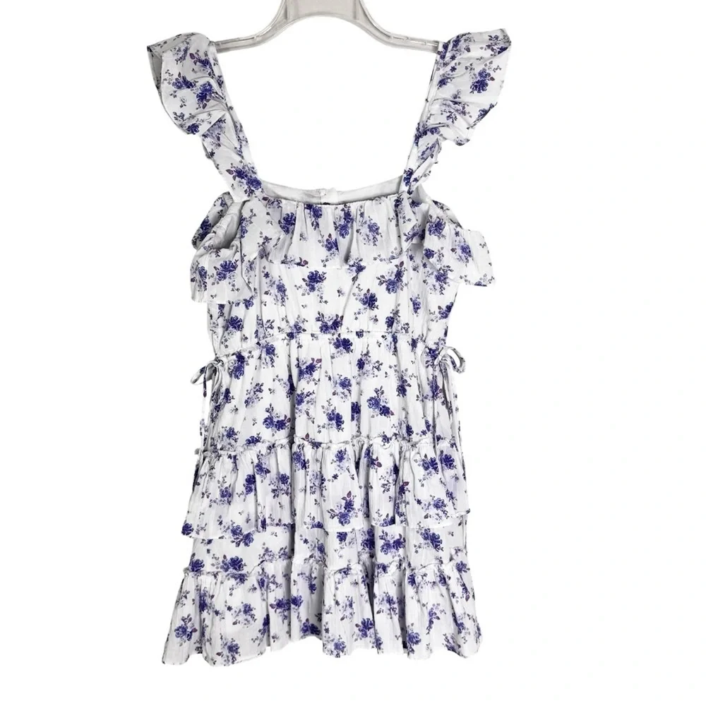 LOVE SHACK FANCY X Target Cotton Ruffled Floral Mini Dress Size M - Picture 6 of 11